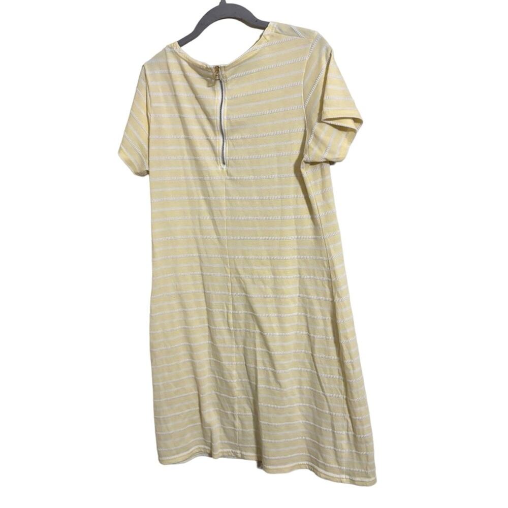 Sail to Sable Pale Yellow Striped Midi Dress Large - Picture 5 of 6